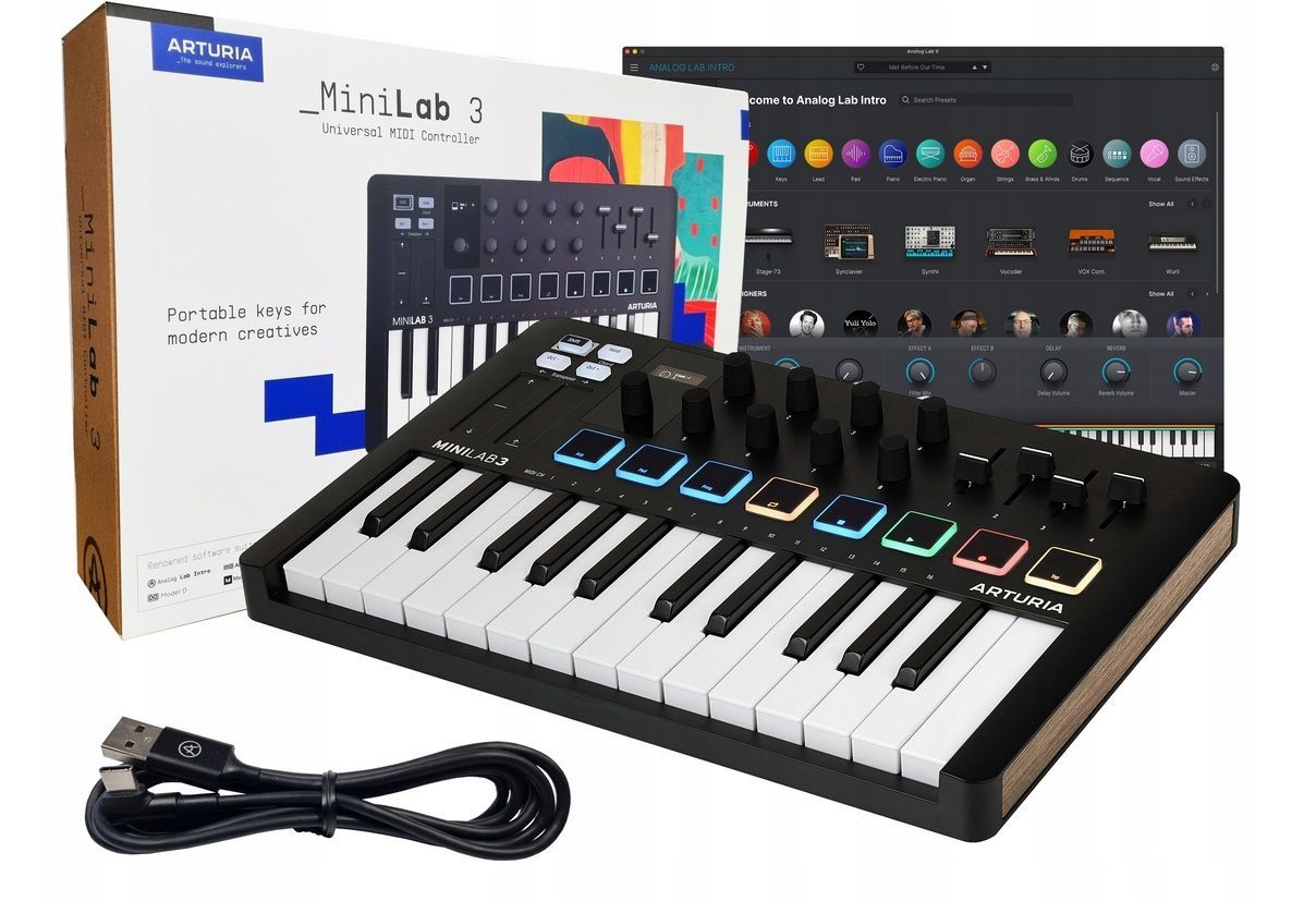 ARTURIA MiniLab 3 Black - kontroler MIDI + oprogramowanie
