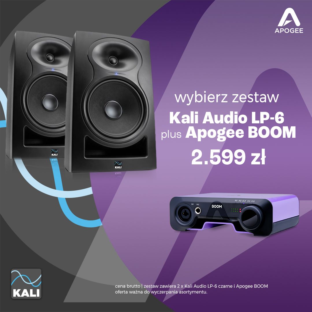 2x Kali Audio LP-6 V2 i Apogee BOOM - Zestaw Aktywnych Monitorów Studyjnych Z Interfacem Audio