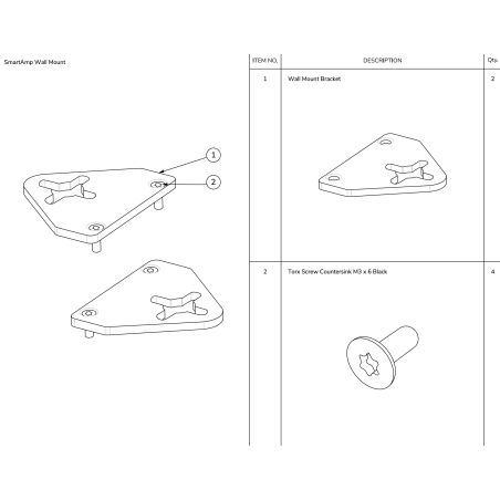 Optimal Audio Wall Mount (Black) - Ścienny /stołowy zestaw montażowy do SmartAmp (czarny)