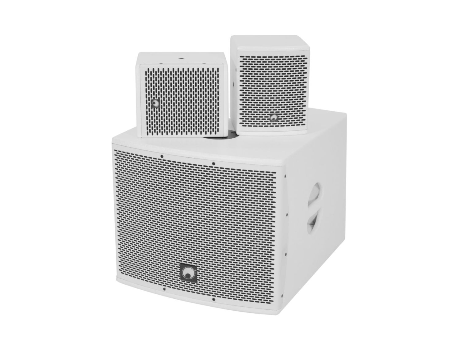 OMNITRONIC Set MOLLY-12A Subwoofer Aktywny + 2x MOLLY-6 Top 8 Ohm - Zestaw Nagłośnieniowy (Biały)