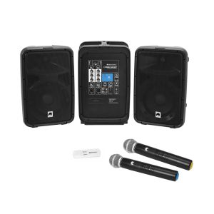 OMNITRONIC Set COMBO-160BT Aktywny System PA + UWM-2HH USB Zestaw Bezprzewodowy Mikrofonów