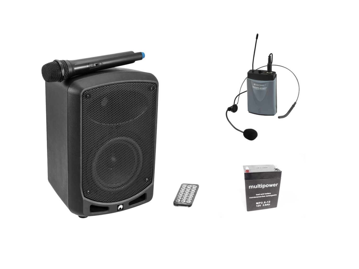 OMNITRONIC Set WAMS-65BT + Bodypack + Akumulator - Zestaw Bezprzewodowy