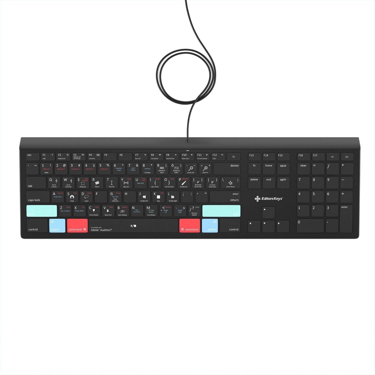 EditorsKeys- Adobe Audition Keyboard MAC (podświetlana) EditorsKeys - Adobe Audition Keyboard MAC (podświetlana)