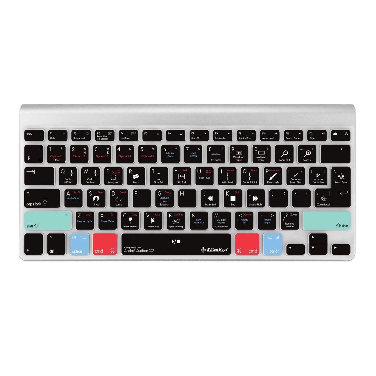 EditorsKeys- Adobe Audition Keyboard Covers (for iMac Wireless 2008-2015) EditorsKeys - Adobe Audition Keyboard Covers (for iMac Wireless 2008-2015)