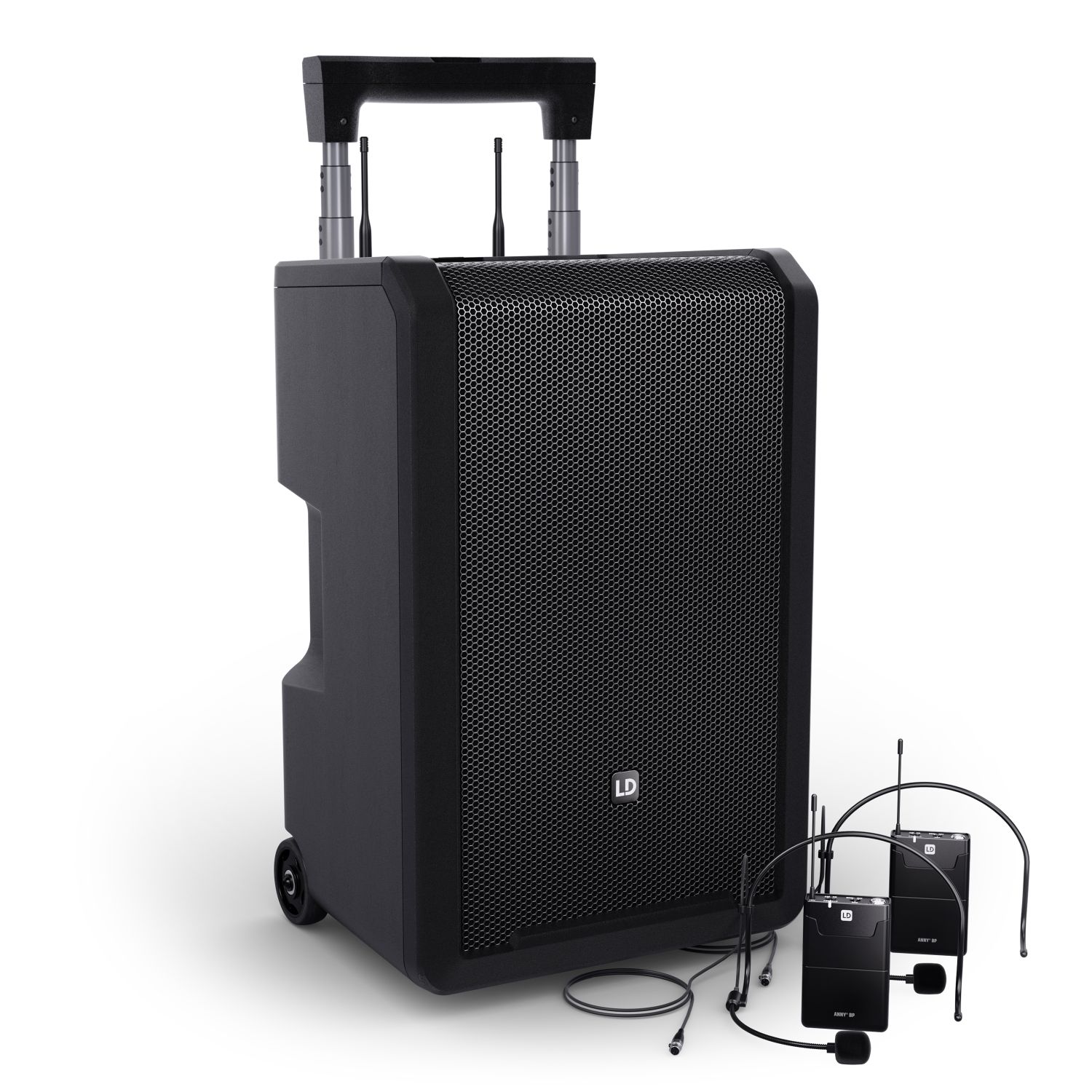 LD Systems ANNY® 10 BPH 2 B5 - 10-calowy głośnik Bluetooth® PA z akumulatorem, mikserem i 2 x mikrofonem nagłownym (w tym n LD Systems ANNY 10 BPH 2 B5 - 10-calowy głośnik Bluetooth PA z akumulatorem, mikserem i 2 x mikrofonem nagłownym