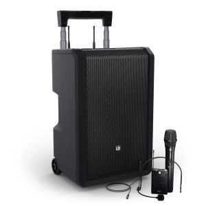 LD Systems ANNY 10 HBH 2 B6 - 10-calowy głośnik Bluetooth PA z akumulatorem, mikserem, 1x mikrofonem bezprzewodowym i 1x m