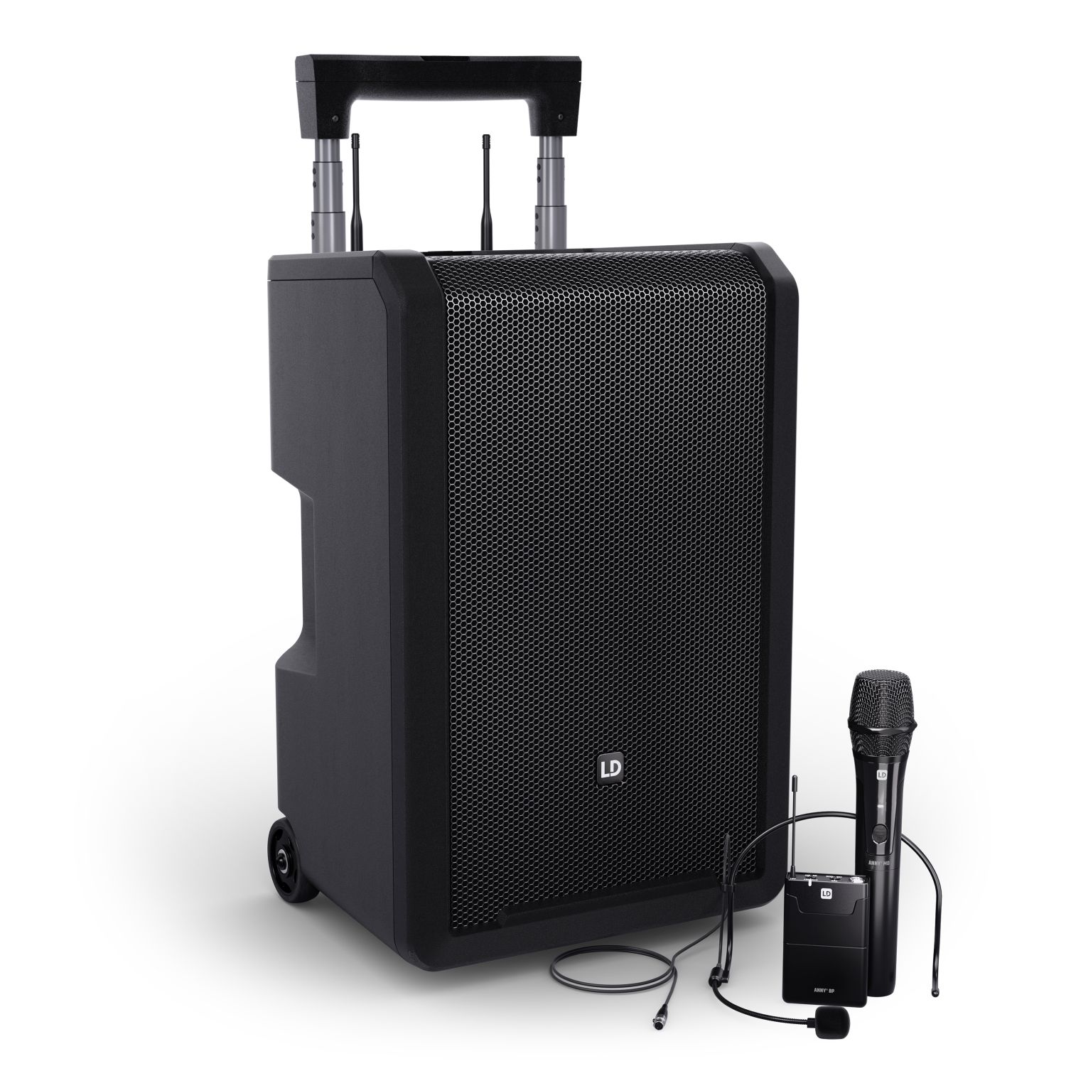 LD Systems ANNY® 10 HBH 2 B8 - 10-calowy głośnik Bluetooth® PA z akumulatorem, mikserem, 1x mikrofonem bezprzewodowym i 1x m LD Systems ANNY 10 HBH 2 B8 - 10-calowy głośnik Bluetooth PA z akumulatorem, mikserem, 1x mikrofonem bezprzewodowym i 1x m