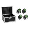 EUROLITE Zestaw 4x LED Silent PAR 6 QCL Floor bk + Skrzynia Transportowa