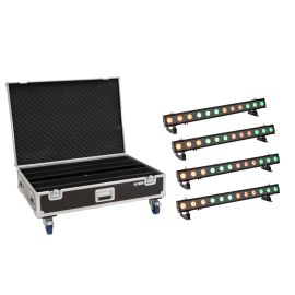 EUROLITE Zestaw 4x LED IP T-PIX 12 HCL Bar + Walizka Z Kółkami