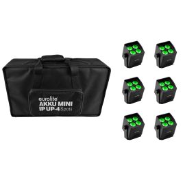 EUROLITE Zestaw 6x AKKU Mini IP UP-4 QCL Spot MK2 + Torba Transportowa
