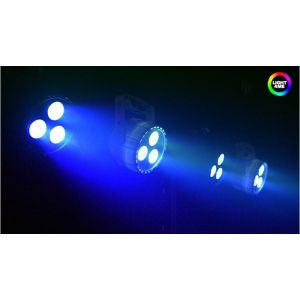 LIGHT4ME TRI PAR 3x4W LED RGBW mocny mobilny BLACK