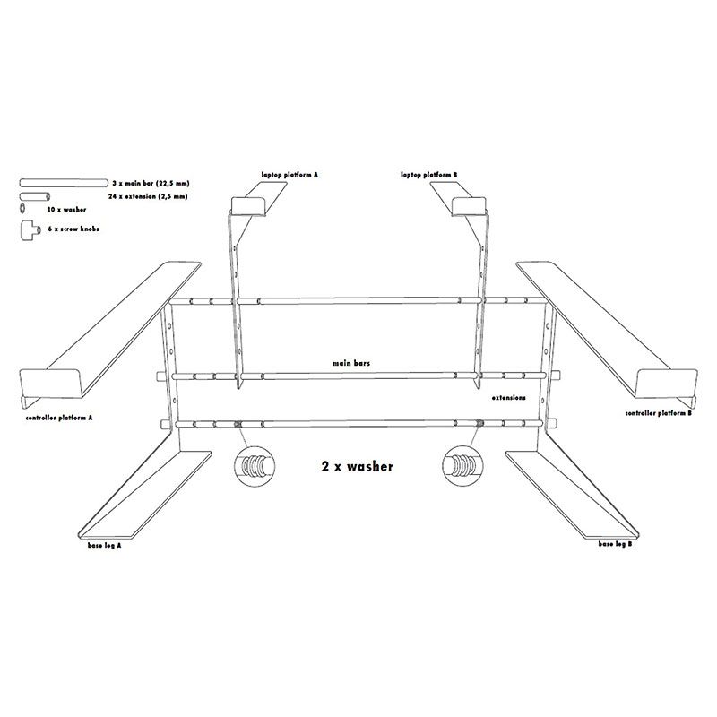 STAND4ME LT PRO statyw pod laptop kontroler mikser STAND4ME LT PRO statyw pod laptop kontroler mikser