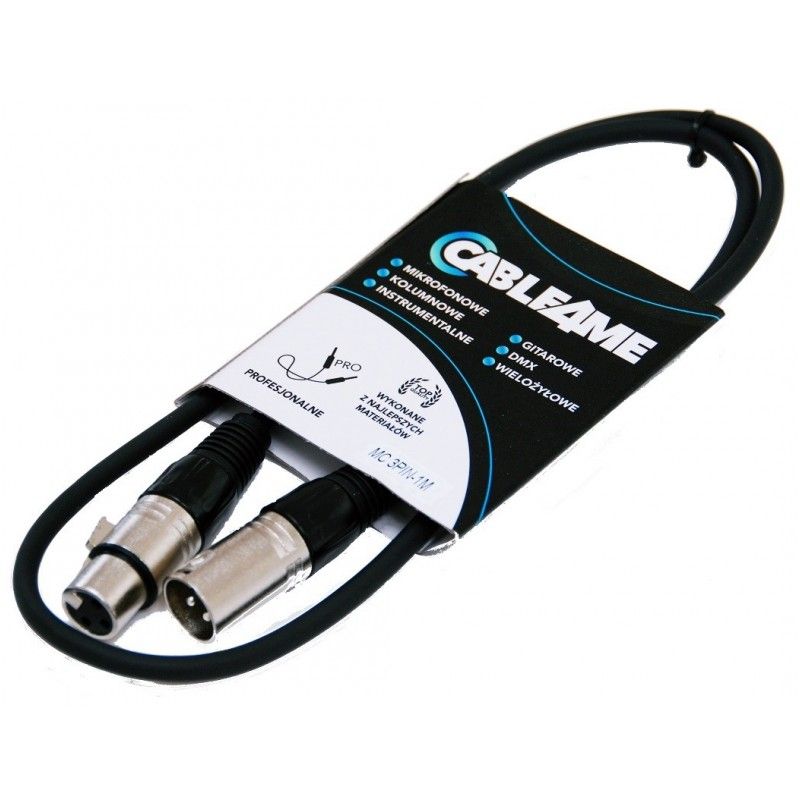 CABLE4ME przewód mikrofonowy sygnałowy XLR/XLR 1m CABLE4ME przewód mikrofonowy sygnałowy XLR/XLR 1m