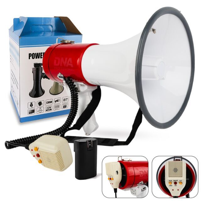 DNA MEGA2 megafon wzmacniacz głosu syrena USB BT DNA MEGA2 megafon 50W wzmacniacz głosu syrena USB Bluetooth AUX micro SD