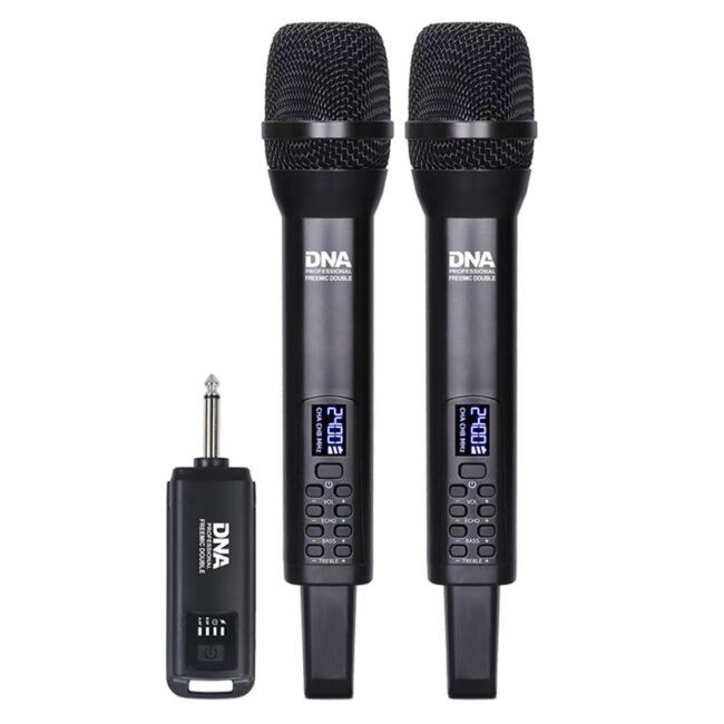 DNA FREEMIC DOUBLE mikrofony bezprzewodowe zestaw DNA FREEMIC DOUBLE mikrofony bezprzewodowe zestaw 2 nadajniki doręczne 2.4 GHz do 30 metrów