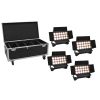 EUROLITE Zestaw 4x AKKU Multiflood IP 18x10W RGBW Wash CRMX + Skrzynia Transportowa