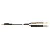 QUIK LOK STR611K-2BK - kabel mono 6,3 mm - jack stereo 3,5 mm (2m)