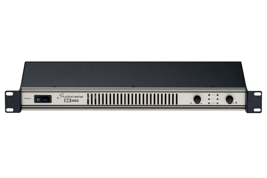 STUDIOMASTER DX400 DX400-2x200W 1U Power Amplifer STUDIOMASTER DX400 DX400-2x200W 1U Power Amplifer - Końcówka Mocy