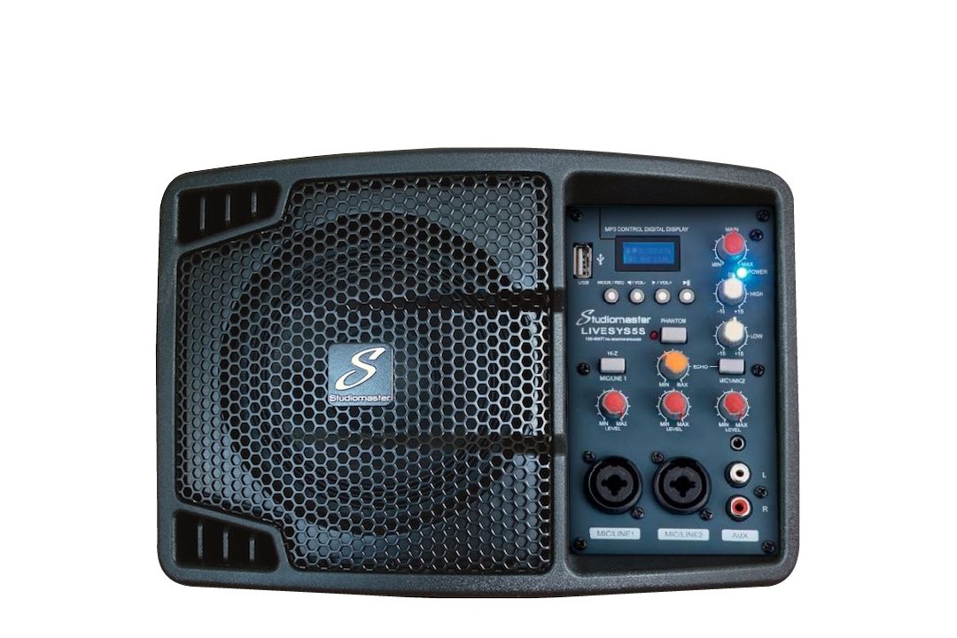 STUDIOMASTER LIVESYS5 S 150W PORTABLE PA with MP3 Player STUDIOMASTER LIVESYS5 S 150W PORTABLE PA - Monitor Sceniczny