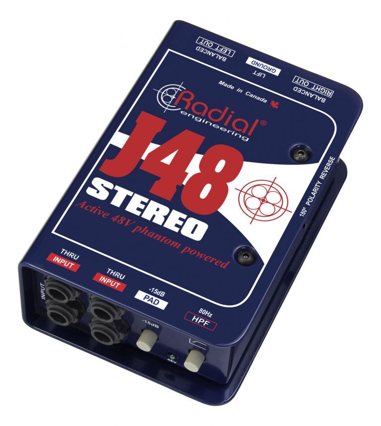 RADIAL J48 Stereo RADIAL J48 Stereo - Di-box aktywny z zasialniem phantom