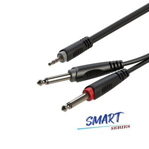 Roxtone SAYC130L2 - Kabel audio Jack 3.5 stereo 2xJack 6.3 mono 2m