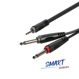 Roxtone SAYC130L2 - Kabel audio Jack 3.5 stereo 2xJack 6.3 mono 2m