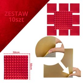 DNA AM2 RD panel akustyczny zestaw 10 szt. czerwon