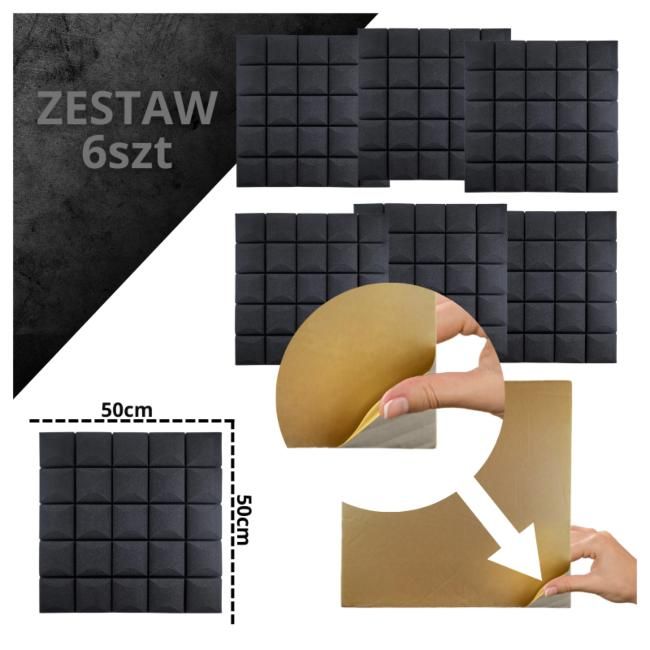 DNA AM5 BK panel akustyczny zestaw 6 szt. czarny DNA AM5 BK panel akustyczny zestaw 6 szt. czarny