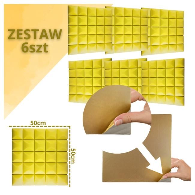 DNA AM5 YL panel akustyczny zestaw 6 szt. żółty sa DNA AM5 YL panel akustyczny zestaw 6 szt. żółty sa