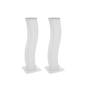 EUROLITE 2x Stage Stand 150cm curved incl. Cover and Bag, white - towery pod głowy ruchome (para)