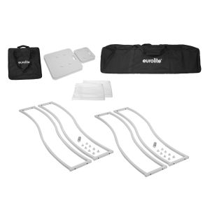 EUROLITE 2x Stage Stand 150cm curved incl. Cover and Bag, white - towery pod głowy ruchome (para)