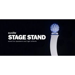 EUROLITE 2x Stage Stand 150cm curved incl. Cover and Bag, white - towery pod głowy ruchome (para)