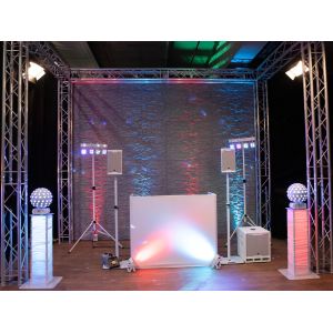 EUROLITE 2x Stage Stand variable incl. Cover and Bag, white - regulowane towery pod głowy ruchome (para)
