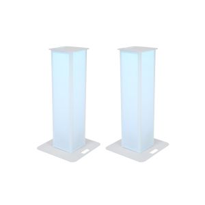 EUROLITE 2x Stage Stand 150cm incl. Cover and Bag, white - towery pod głowy ruchome (para)