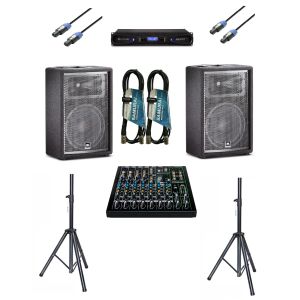 JBL 2x JRX 212 + Crown XLS 1002 + MACKIE PROFX 10 v 3  + akcesoria - kompletny zestaw nagłośnienia