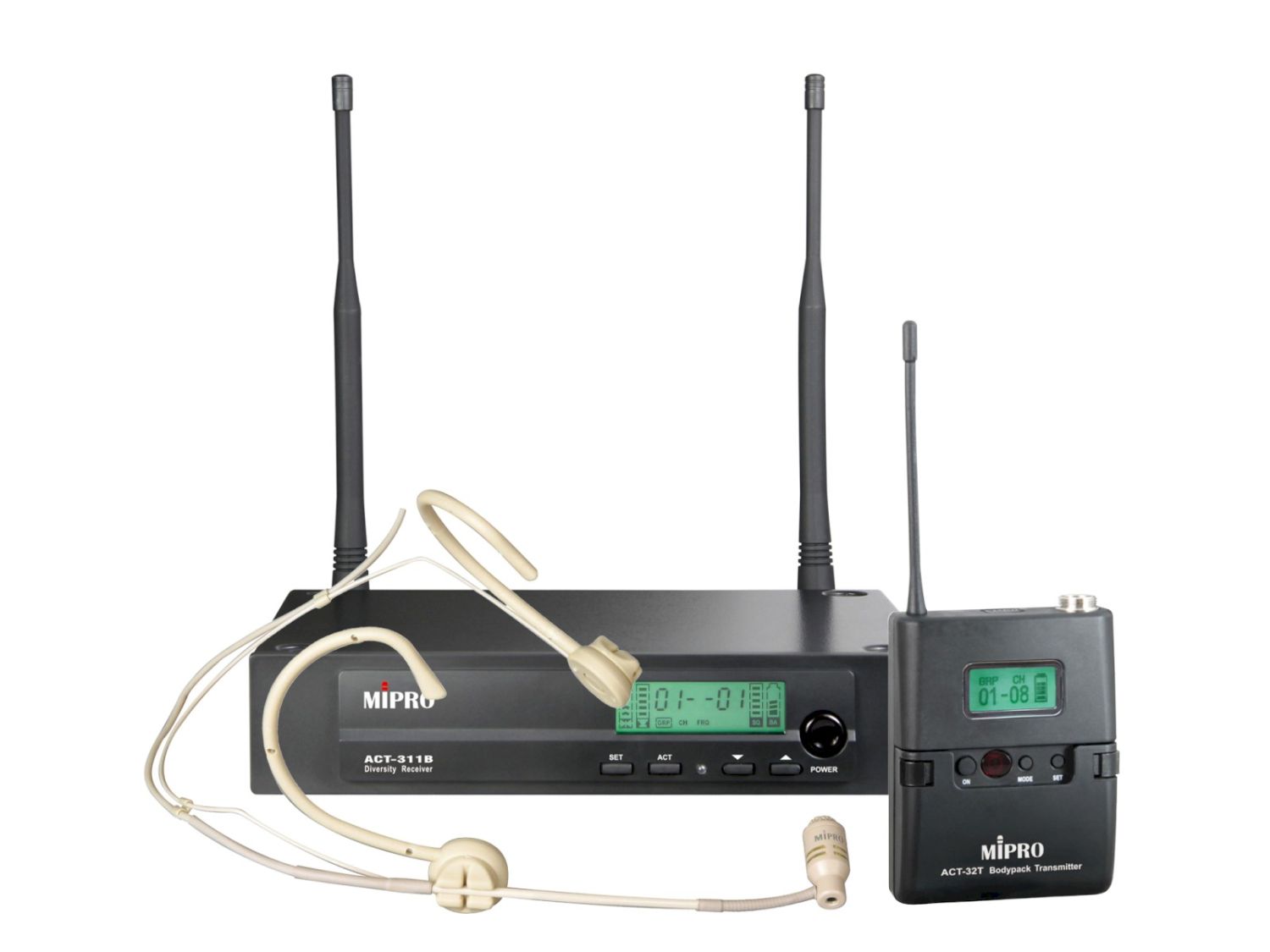 Mipro ACT 311 B / 32 T / MU 53 HNS - system bezprzewodowy z nadajnikiem bodypack i mikrofonem nagłownym