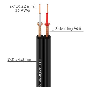 Roxtone SACC130L3 - kabel audio 2 x Wtyk RCA / 2 x Wtyk RCA 3m