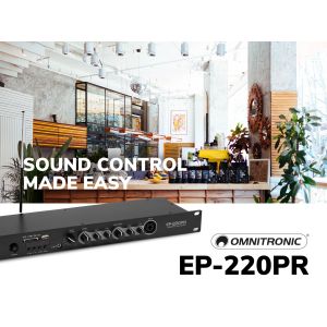OMNITRONIC EP-220PR - przedwzmacniacz z odtwarzaczem MP3 i radiem FM