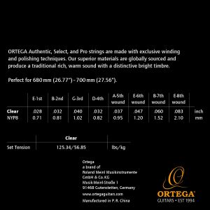 Ortega NYP8 - struny do gitary klasycznej