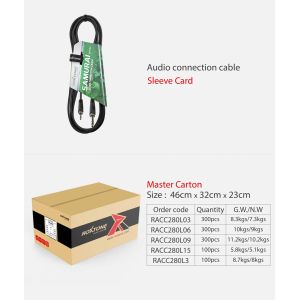 ROXTONE SACC280L3 - kabel audio Jack 3.5mm stereo / Jack 6.3mm stereo (3m)