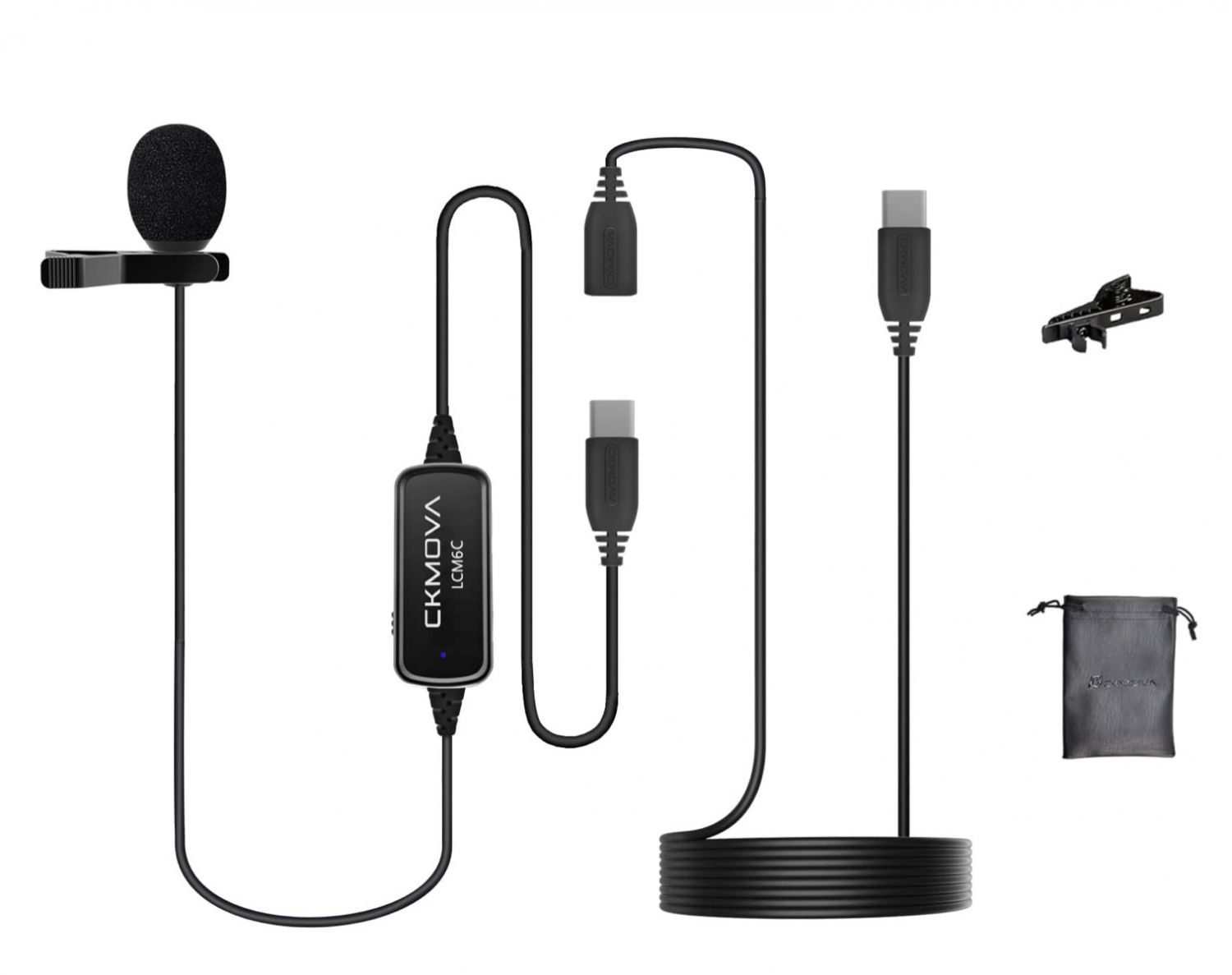CKMOVA LCM6C - mikrofon krawatowy na USB C CKMOVA LCM6C - mikrofon krawatowy na USB C- POESKPOZYCYJNY