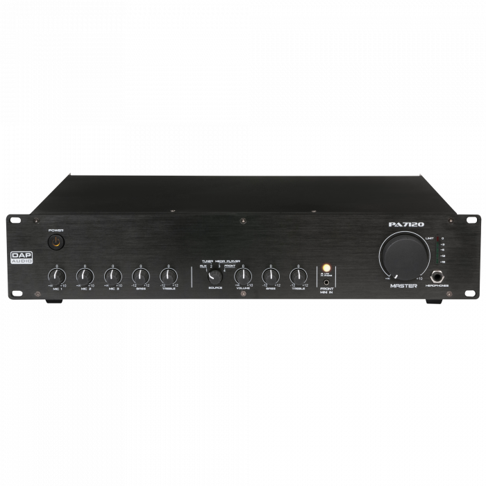 DAP PA-7120 - 4-kanałowy wzmacniacz miksujący 120 W 100 V