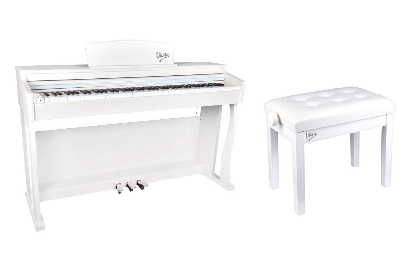 V-TONE BL-8808 WH pianino cyfrowe do nauki USB MIDI białe + ława
