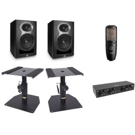 Kali Audio 2x LP-6 V2 - monitory studyjne + interfejs + mikrofon + statywy