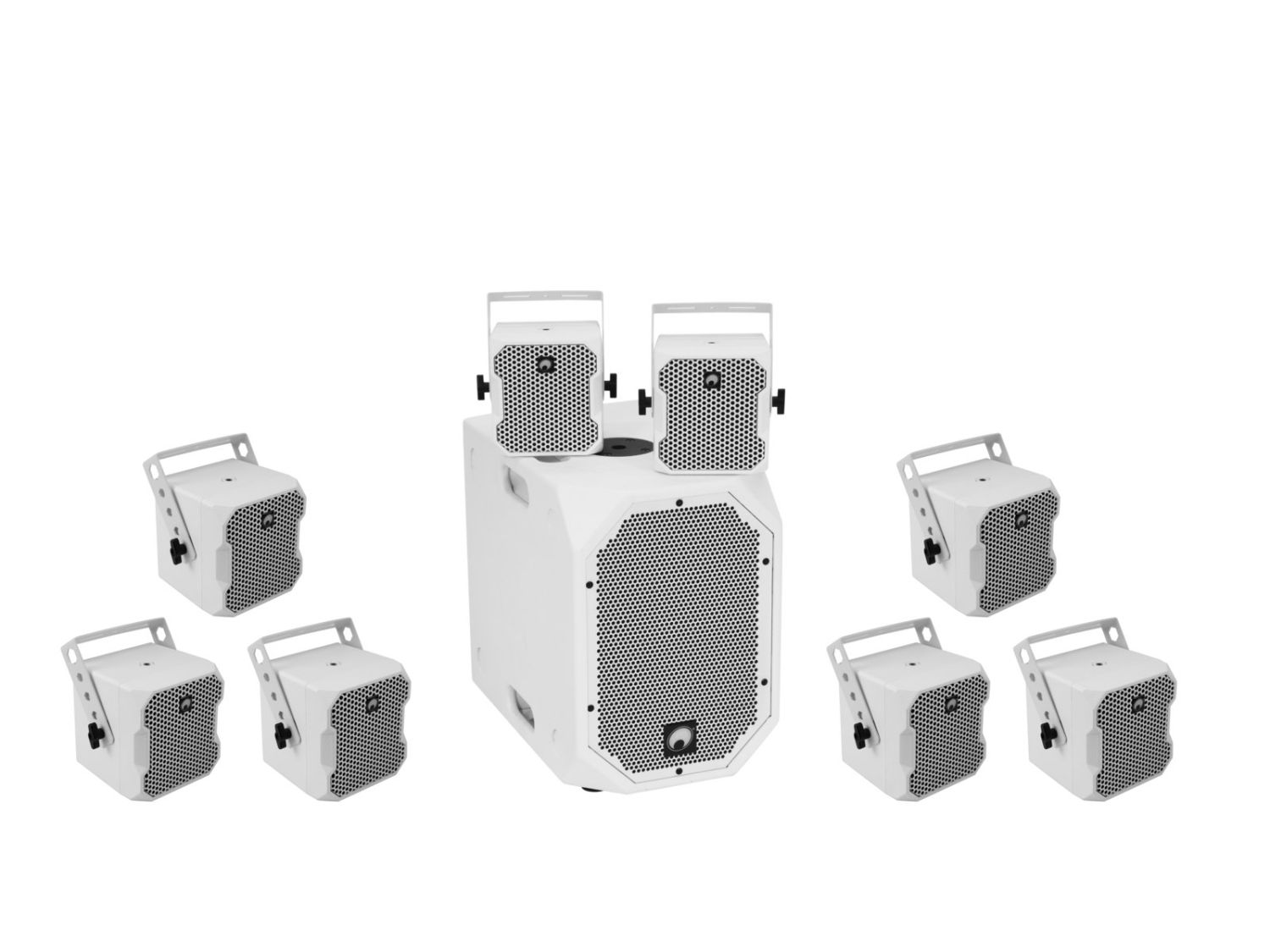 OMNITRONIC Set BOB-10A wh + 8x BOB-4 wh - Zestaw kolumn