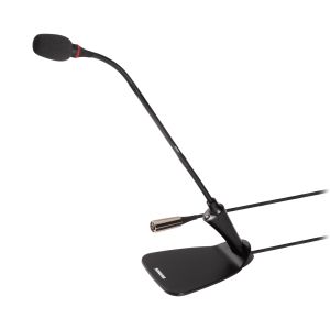 Shure CVG12DRS-B/C - Mikrofon, gęsia szyjka 30cm, zintegrowana podstawa, przycisk z LED, pierścień świe...