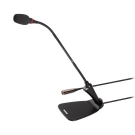 Shure CVG12DRS-B/C - Mikrofon, gęsia szyjka 30cm, zintegrowana podstawa, przycisk z LED, pierścień świe...