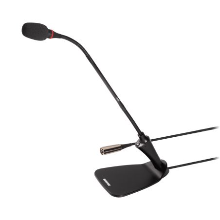 Shure CVG12DRS-B/C - Mikrofon, gęsia szyjka 30cm, zintegrowana podstawa, przycisk z LED, pierścień świe...