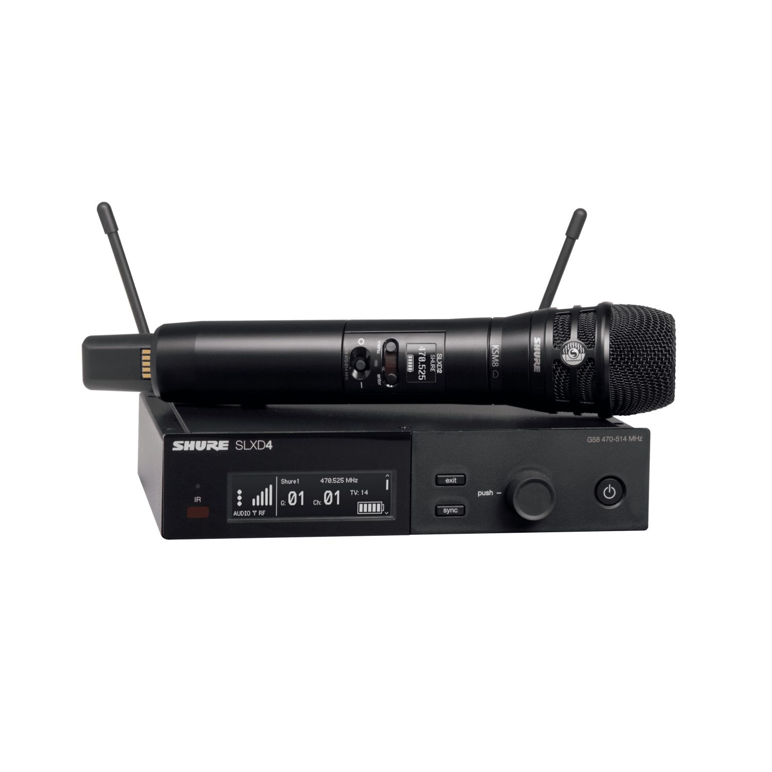 Shure SLXD24E/K8B-J53 - Cyfrowy system bezprzewodowy z nadajnikiem/mikrofonem ""do ręki"" KSM8 (562-606 MHz) Shure SLXD24E/K8B-J53 - Cyfrowy system bezprzewodowy z nadajnikiem/mikrofonem ""do ręki"" KSM8 (562-606 MHz)