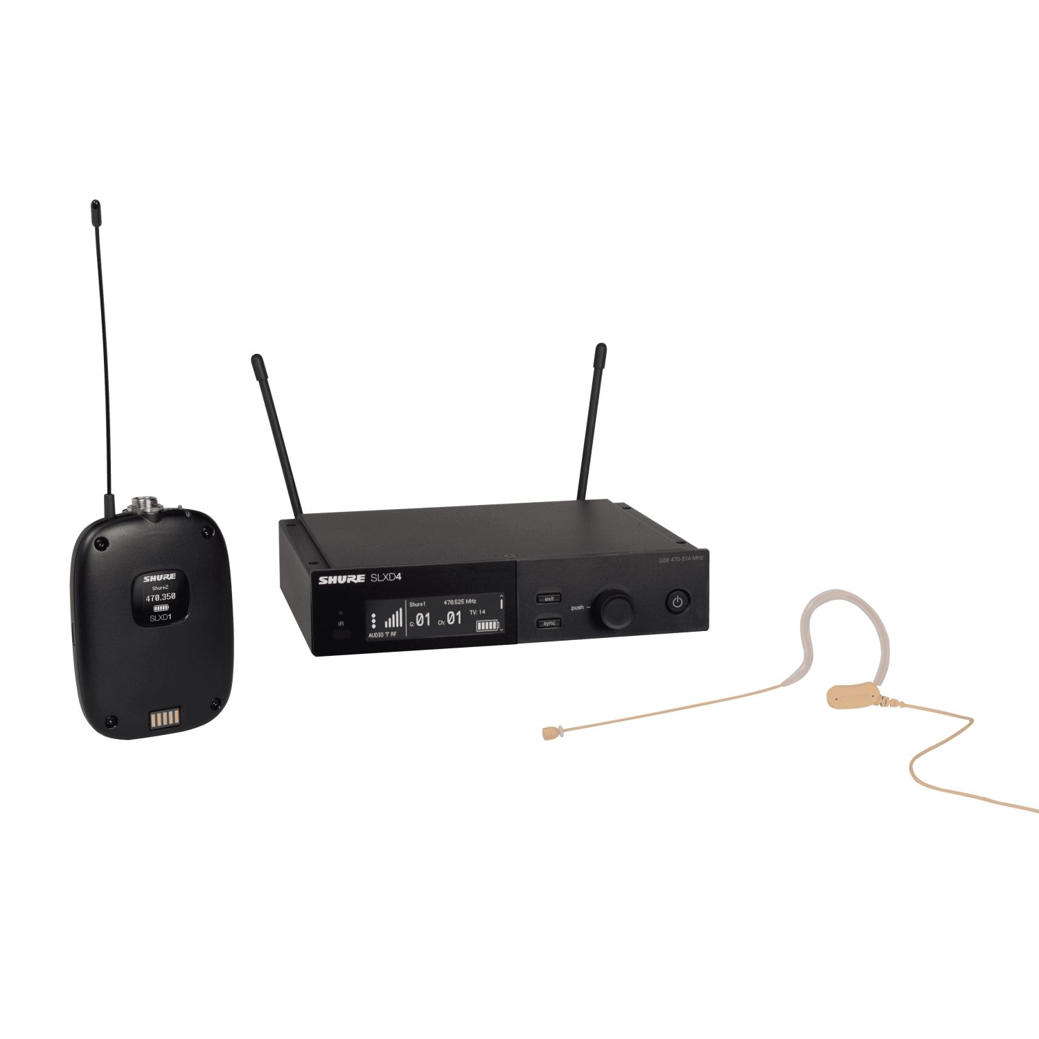 Shure SLXD14E/153T-J53 - Cyfrowy system bezprzewodowy z nadajnikiem bodypack i mikrofonem MX153T (cieli...